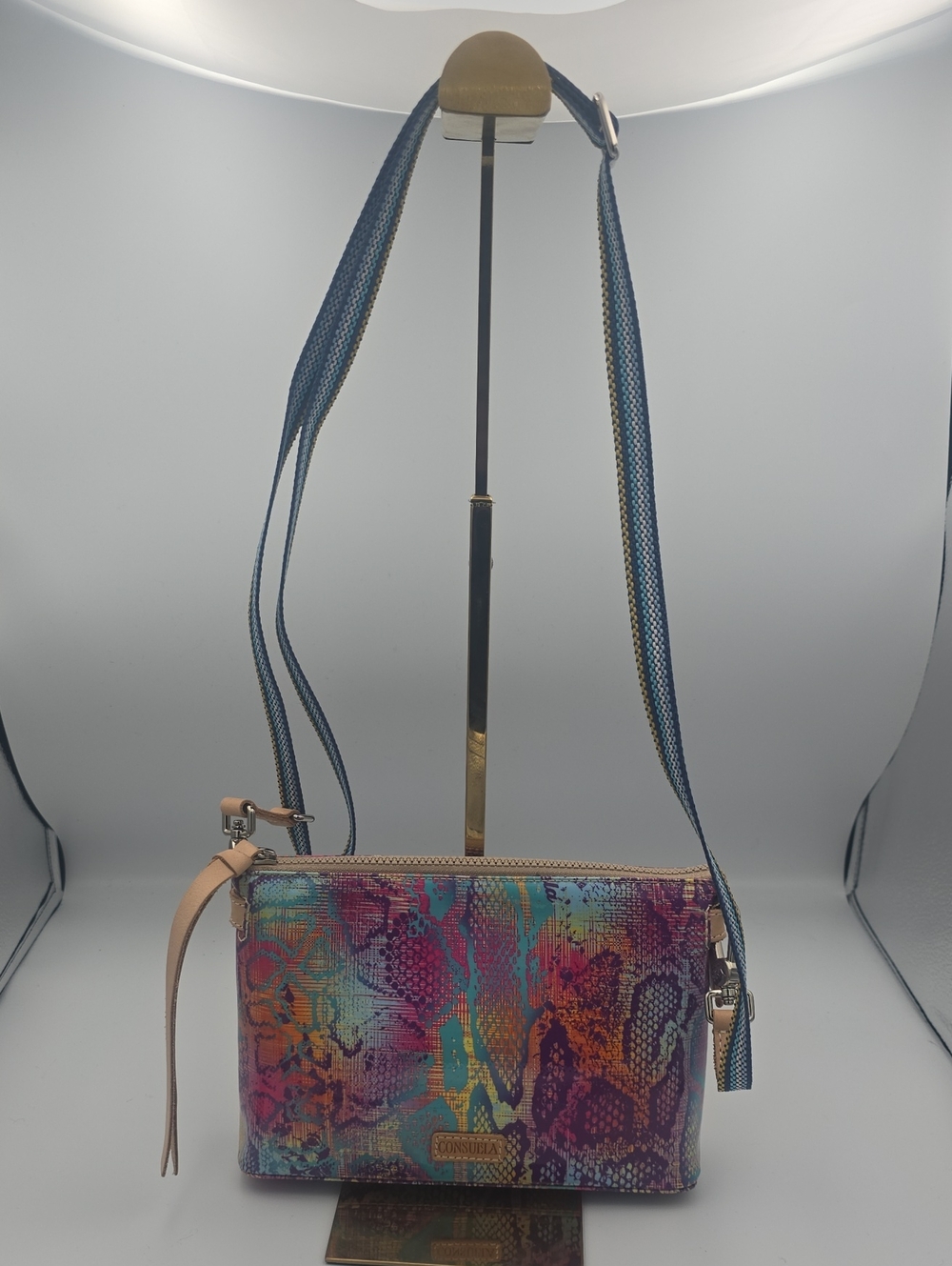 Colorful Snake-Print Crossbody Bag - Multicolor